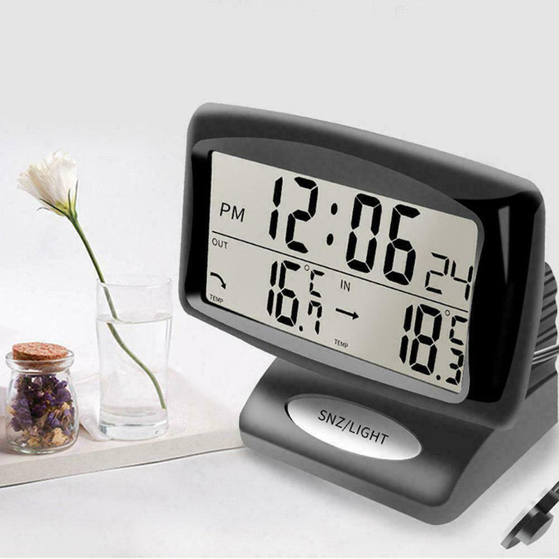 Digital Car OUT/IN Dual Thermometer Temperature Sensors Alarm Clock-NICE U1D0