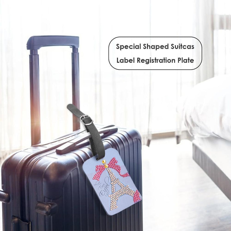 DIY Diamond Painting Special Shape Tower Ribbon Type Label Luggage Boarding Pass