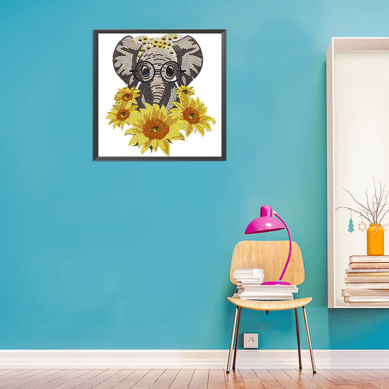 5D DIY Partial Special Shaped Drill Diamond Painting Elephant Craft (HB248)