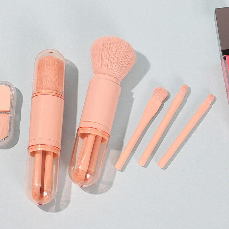 4 in 1 Makeup Brushes Set Telescopic Blush Eyeshadow Cosmetics Brush Tools