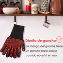 Oven Gloves, Heat Resistant Non-Slip Kitchen Safe Cooking BBQ Gloves (Red)