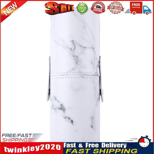 Travel PU Marbling Makeup Brushes Pen Holder Storage Cosmetic Case Box(L) Newly