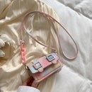 Women Mini Small Crossbody Bags Purse Leather Handbag Belt Buckle Shoulder Bags