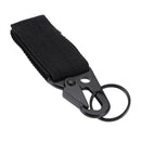Carabiner Hook Webbing Buckle Nylon Molle Belt Hanging Key Ring(Black)