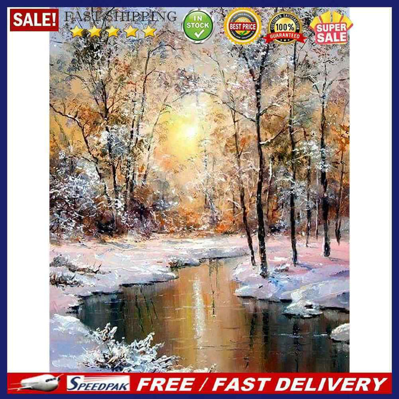 DIY Diamond Painting Kits Full Round Drill Sunset Woods Mosaic Home Decorat