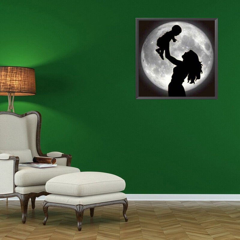 5D DIY Diamond Painting Kit Mom and Baby Full Round Drill Wall Decor Mother Gift