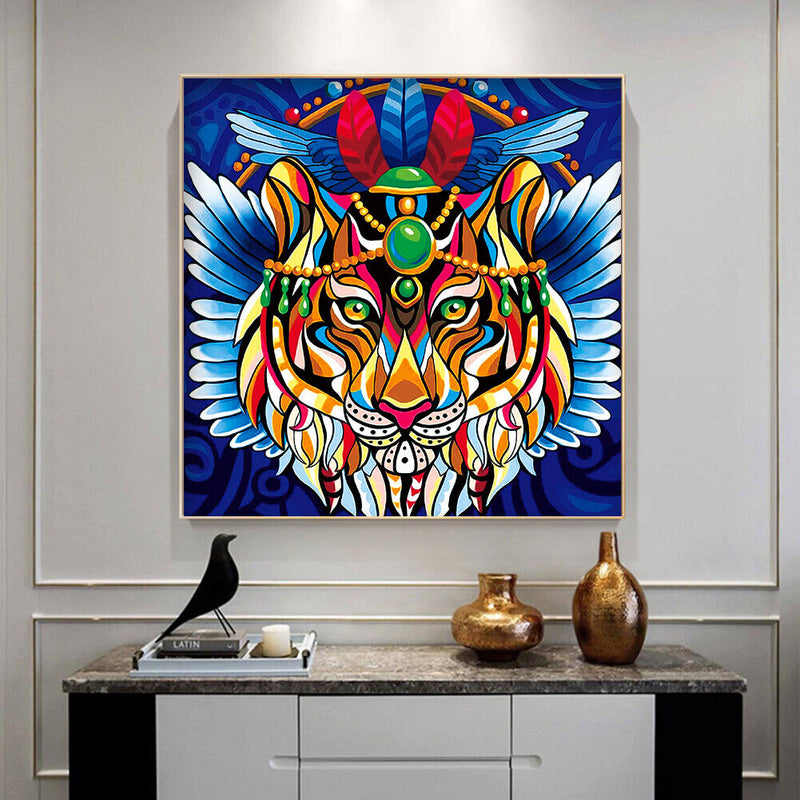 5D Tiger Diamond Painting Special Shape Rhinestone Partial Drill
