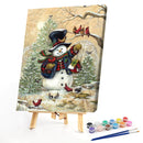 DIY Acrylic Drawing Oil Paint by Numbers Christmas Snowman Picture Home Dec