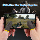 2pcs 24-Stitch Mobile Game Finger Cover Anti-Sweat Anti-Skid (Black Yellow)