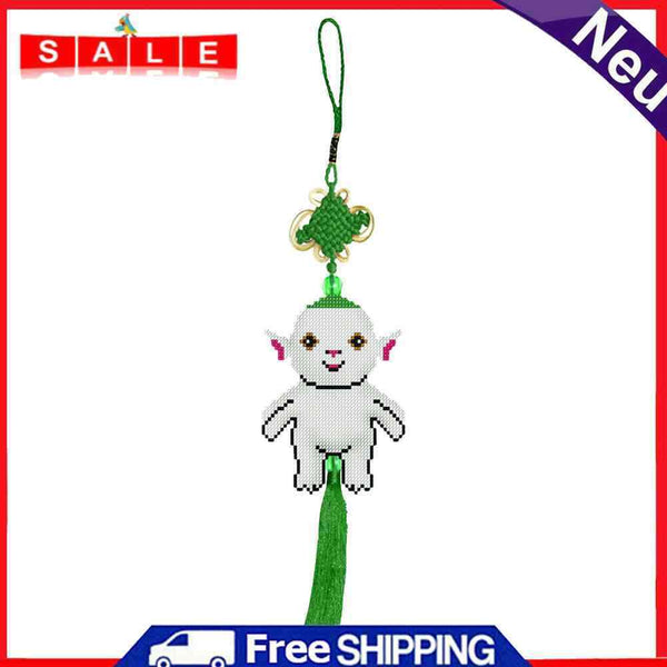 Stamp DIY Cartoon Character Beaded Cross Stitch Tassel Pendant Print Kit Artwork