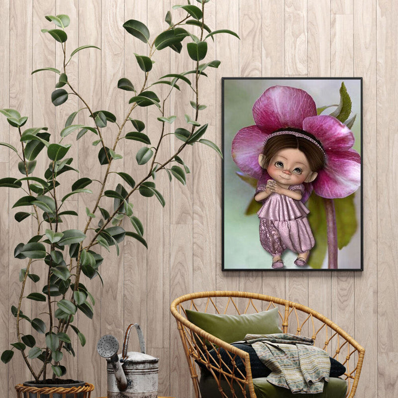 DIY Diamond Painting Kits Full Round Drill Purple Girl Mosaic Home Decoration