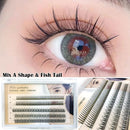 Individual Lashes Short Stem Fishtail Mixed A Shape Russian Volume Eyelashes