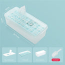 Silicone Ice Cube Tray Molds w/Storage Box for Refrigerator Whisky (D Blue)