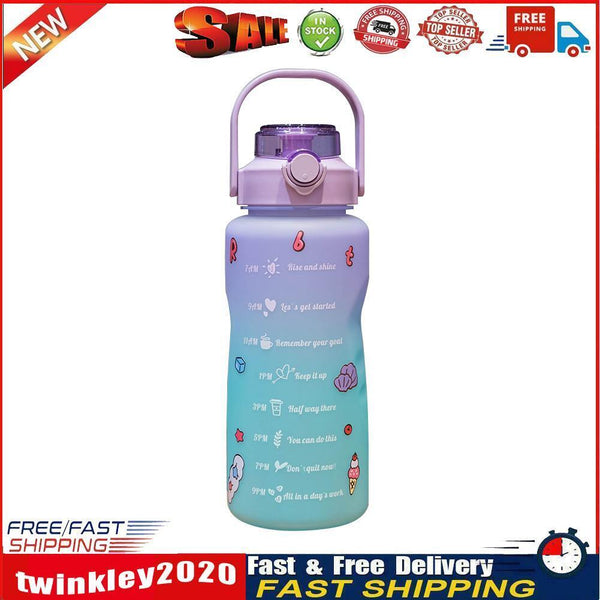 1500ml Colorful Water Kettle w/ Marker Large Sports Drink Frosted Cup (A) Newly