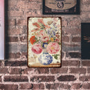 Porcelain Vase Flowers Metal Plate Tin Sign Plate for Bar Pub Club Iron Paints