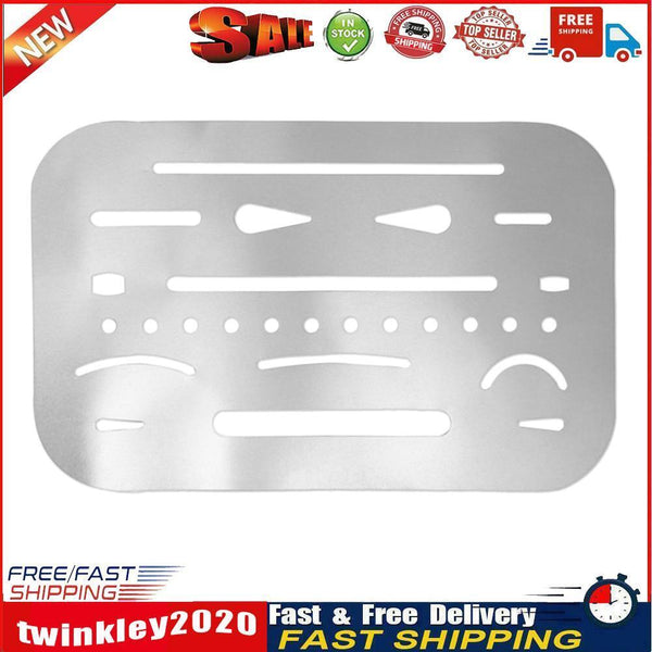 Stainless Steel Erasing Shield Hollow Out Drawing Drafting Rulers Tool Newly