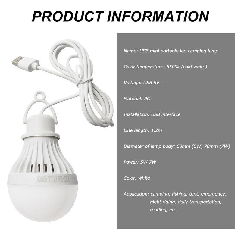 Mini Portable Camping Tent Light LED Bulb Emergency Reading Lamp (5W)