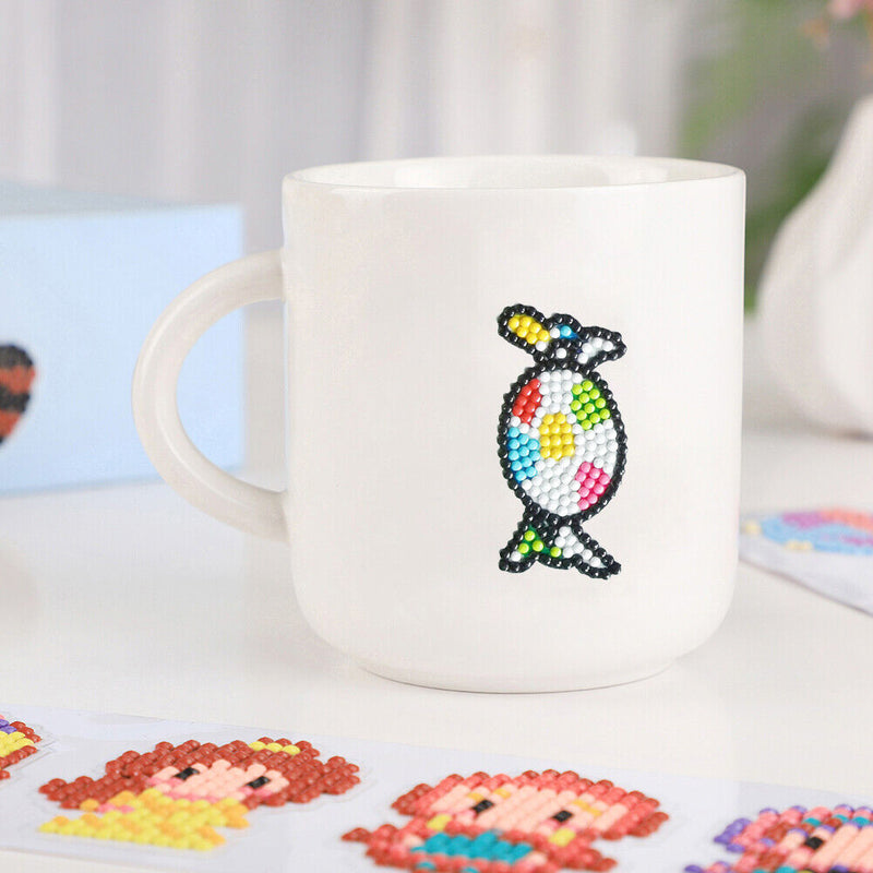 1 Set Mosaic Fridge Stickers Round Diamond Painting Stickers Craft Cup Decals