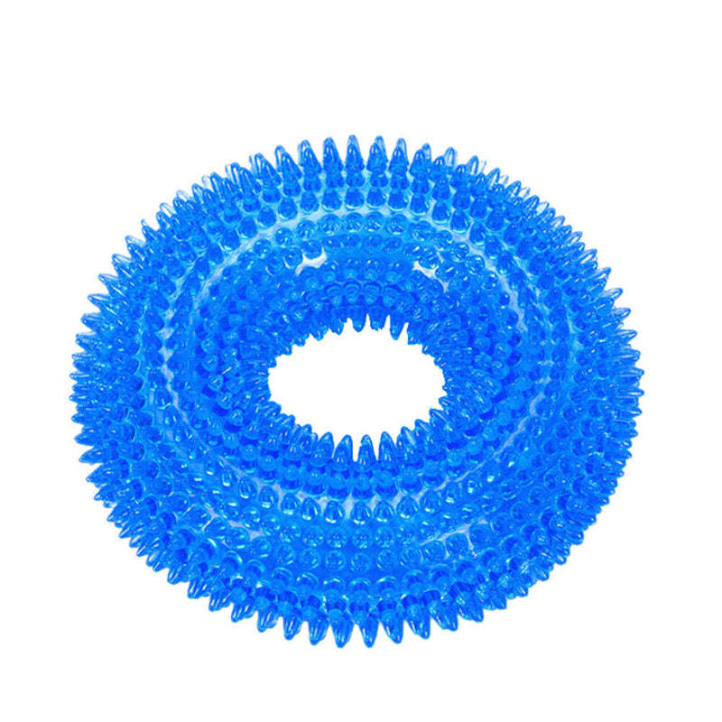 Bite Resistant Large Golden Retriever Circle Ring Thorn Molar Ball (L Blue)
