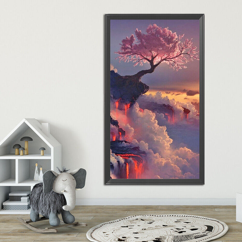 5D Diamond Painting DIY Cherry tree above the clouds Full Round Wall