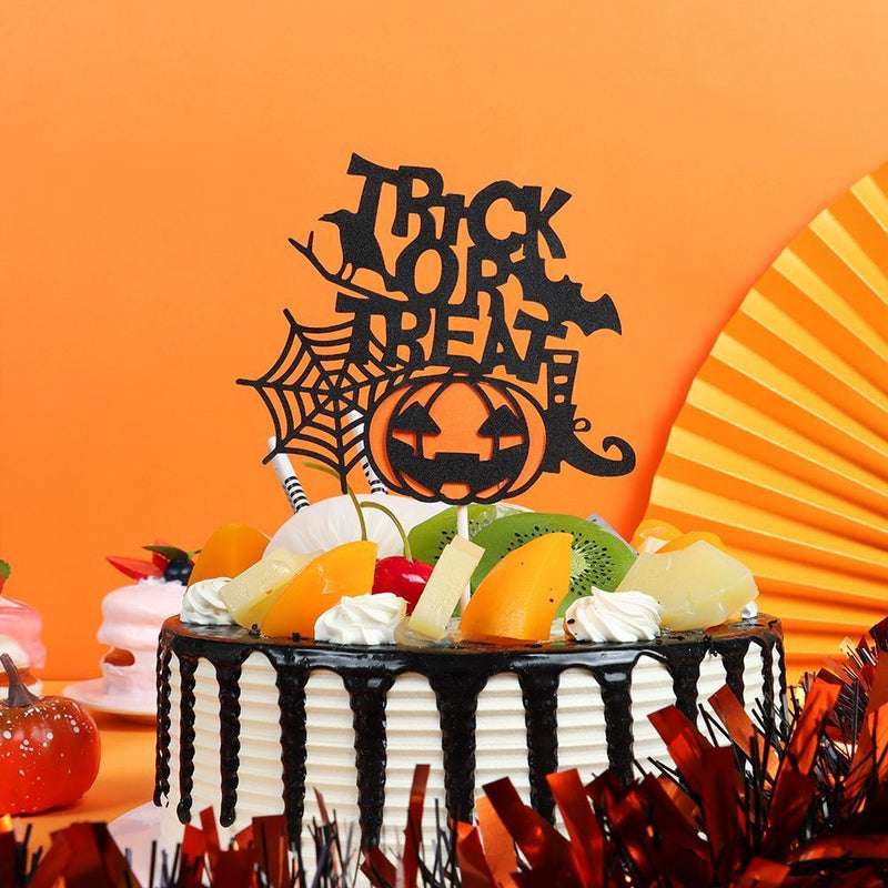 Witch Pattern Halloween Style Cupcake Decor Cake Topper Set Baking Decoration