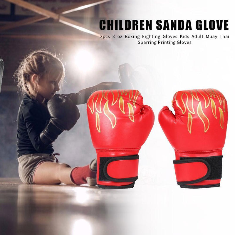 2pcs Kids Muay Thai Karate Punching Flame Gloves Boxing Training Fighting G
