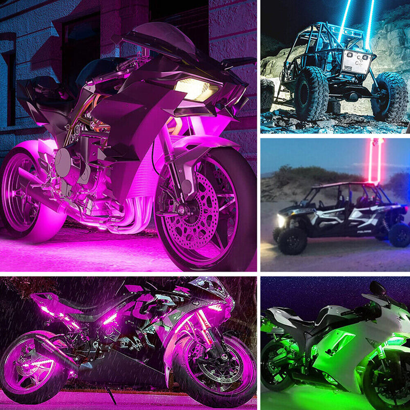 Motorcycle Neon Lights Bar Motorbike Rhythm RGB APP Control Lamp (1 for 12)