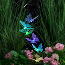 LED Solar Wind Chime Butterfly Light Color Changing IP65 Hanging Lamp (C) Newly