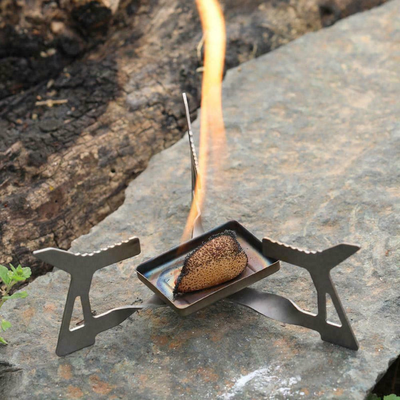 Ultralight Folding Portable Titanium Alcohol Stove Cooker Outdoor 2Q6W X0A3