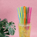 100 Pieces Colorful Jumbo Straws Straw Milkshake Smoothie N4J4 Drinks T7N0