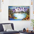 DIY Full Round Drill Diamond Painting Mountain River Mosaic Rhinestone Draw