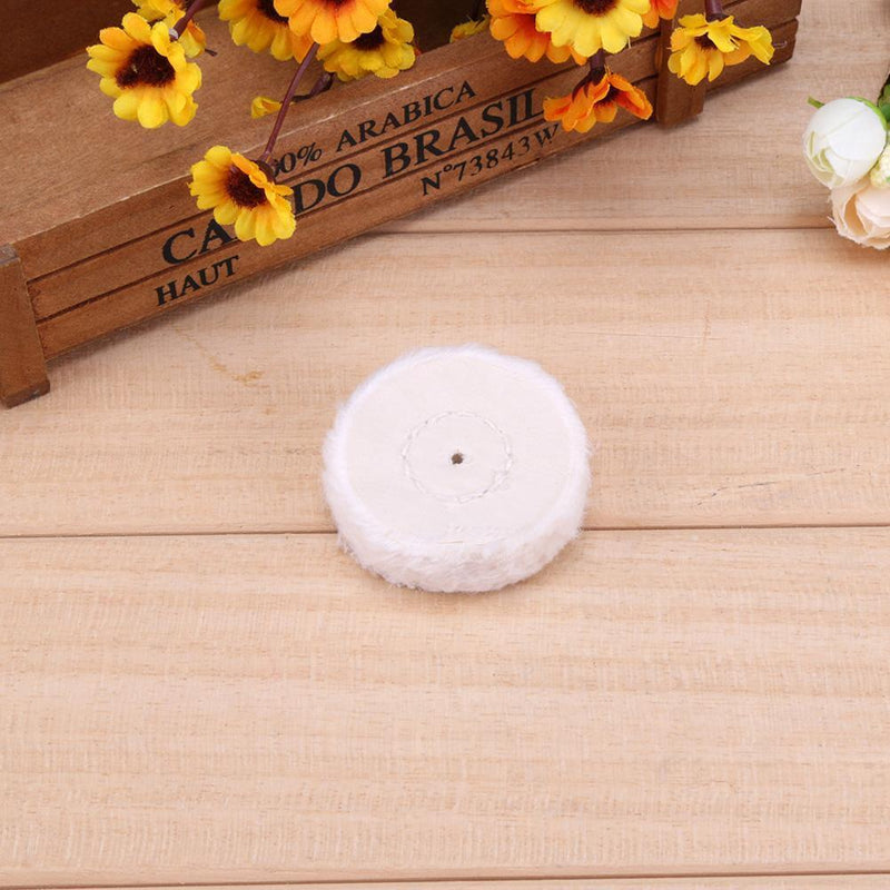 White Cotton Lint Cloth Wood Metal Mirror Polishing Buffing Wheel(50mm) Newly