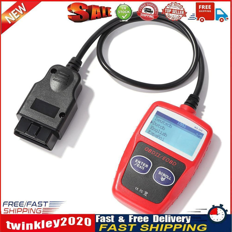 MS309 Digital LCD Display OBD2 Scanner Analyzer OBDII Auto Car Code Reader Newly