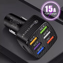 6 USB Phone Car Charger Adapter QC 3.0 LED Display Fast Charging Car Accessorie`
