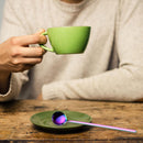 Long Handle Spoon Stainless Steel Coffee Scoop Dessert Teaspoon (Colorful) Newly