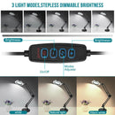 with Base& Clamp LED Lamp Black Desk Light Magnifier Magnifying Glass 10X