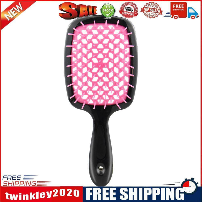 Hollow Airbag Massage Comb Straight Curly Hair Care Styling Brush (Pink)