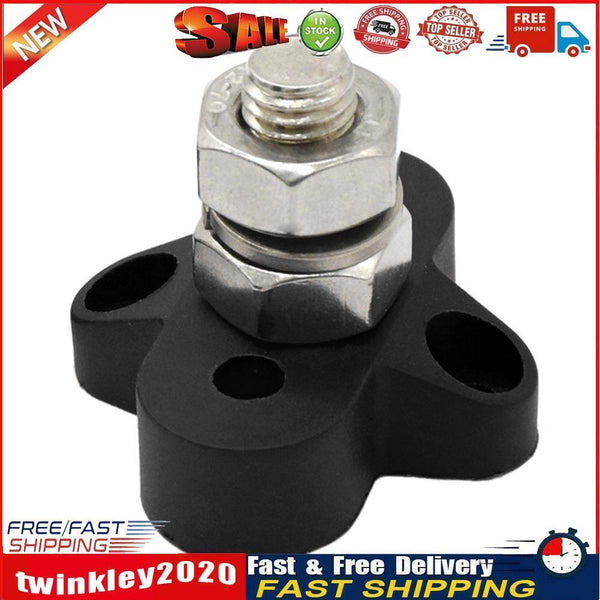 Bus Bar M10 Positive Power Distribution Stud Terminal Block (Black) Newly