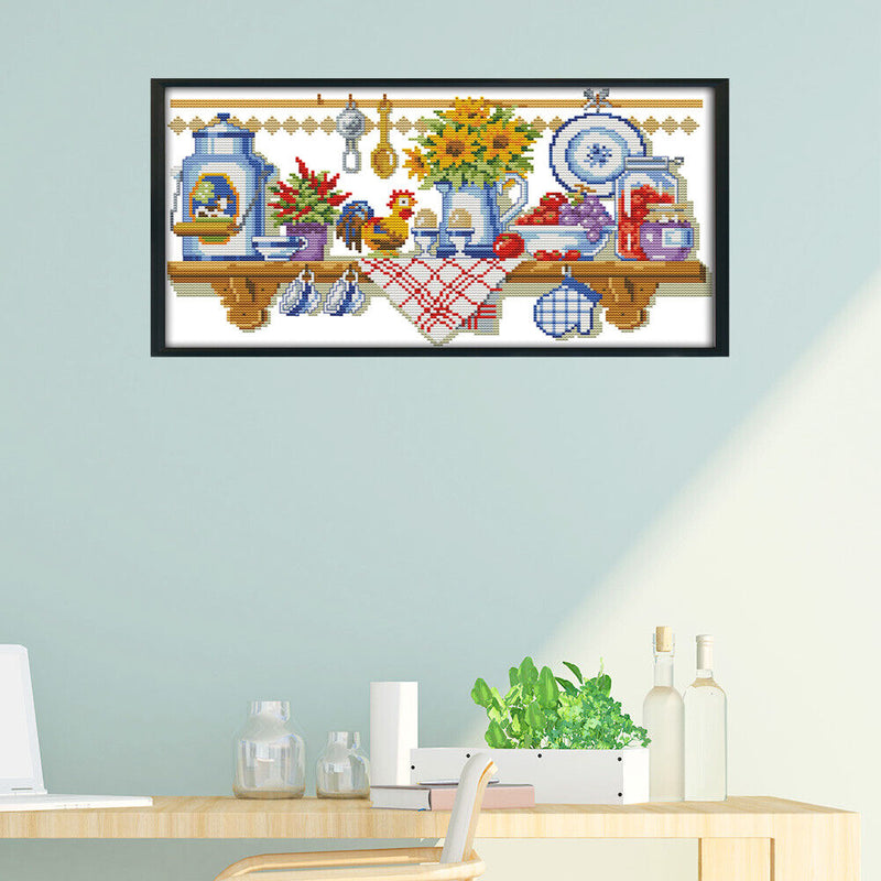 Home Cross Stitch 14CT Stamped Embroidery DIY Handwork (J169 Kitchen) Newly