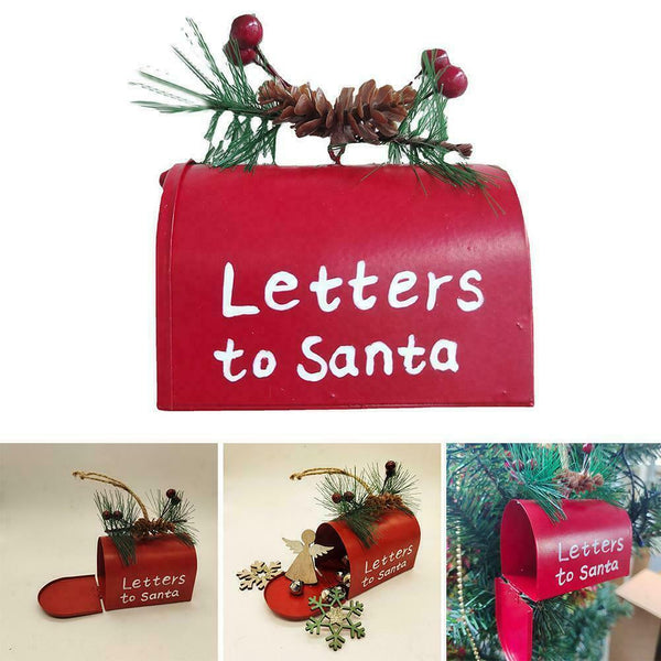 Iron Mailbox Ornament Portable Xmas Tree Pendant Candy Organizer Box C3K6