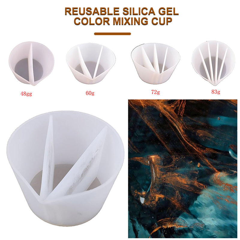4pcs Split Color Mixing Cup for Art Paints 5 Channels Pouring Cup White (5)