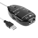 Guitar to USB Sound Player Sound Card Effector Link Audio Cable (Black)