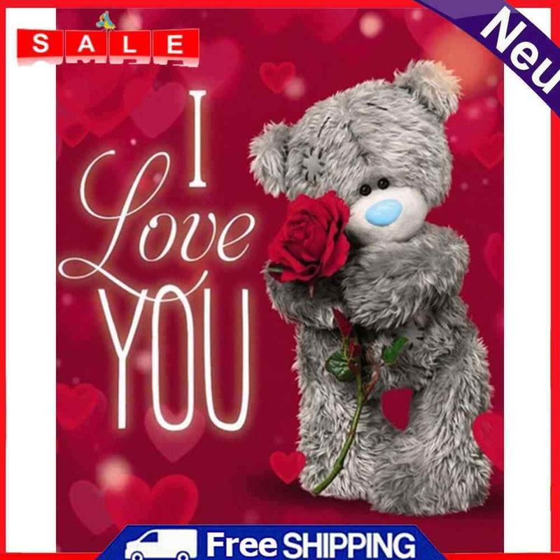 5D DIY Rose Bear Rhinestone Drawing Full Round Drill Diamond Picture for Gifts