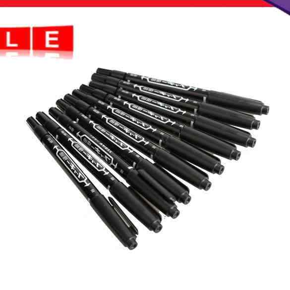 Heads 10PCS Fine Double Marker Marker Waterproof Nib Black hv2