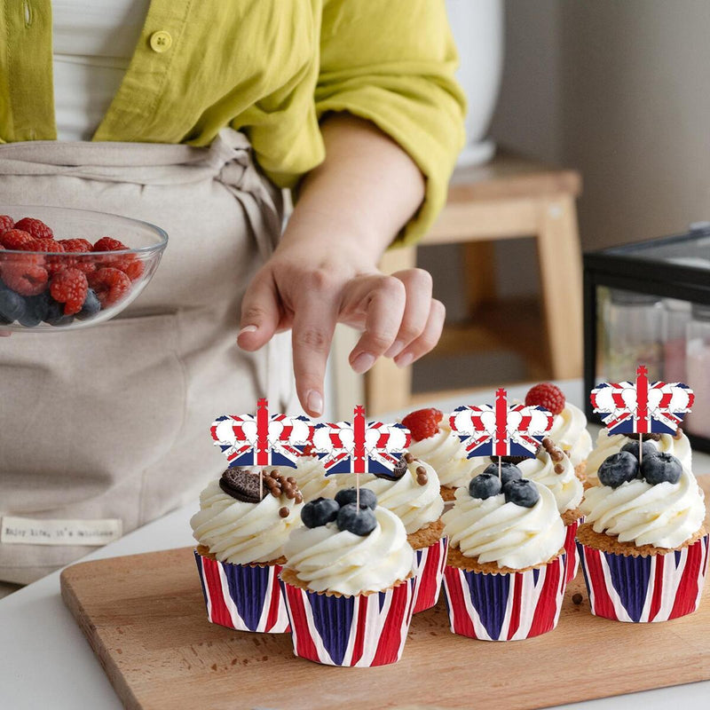 50 Union Jack Cupcake Cases Baking Supplies Muffin Cake Platinum Jubilee Q9A5