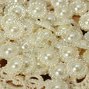 100X Flat Back Flower Beads Wedding Cards Embellishments Craft 1 DIY T3S6
