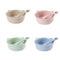 Dinnerware Plastic Bowl Spoon Set Panda Design Wheat Straw Baby Feeding Bowl