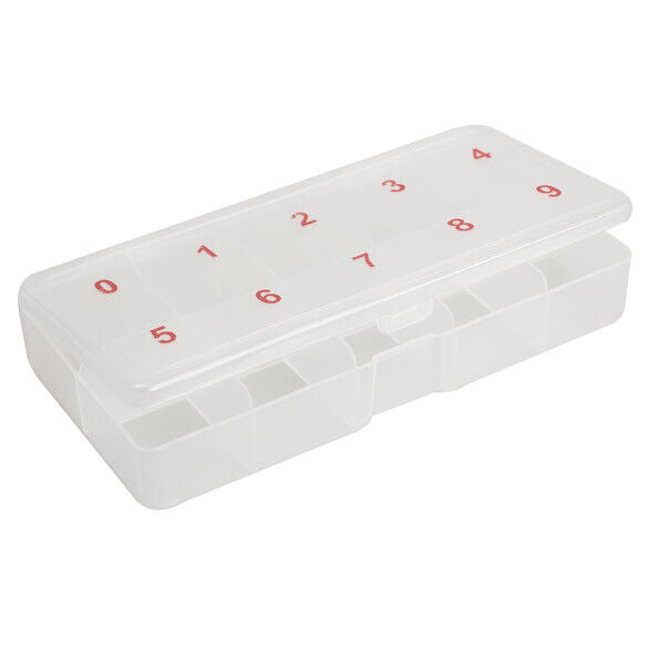 10 Compartments Plastic Clear False Nail Tips Storage Box Holder Organzier Newly