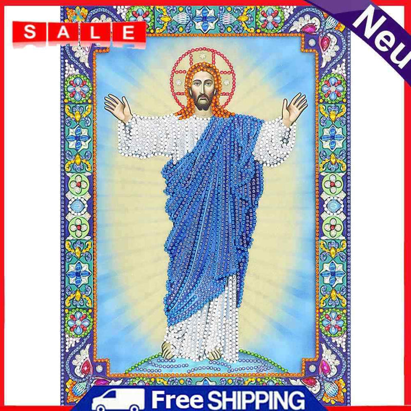 5D DIY Special Shaped Diamond Painting God Cross Stitch Mosaic Kit Home Wall Art
