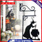 Holiday Decor Black Witch Sign Metal Witch Wall Silhouette for Garden Patio Door